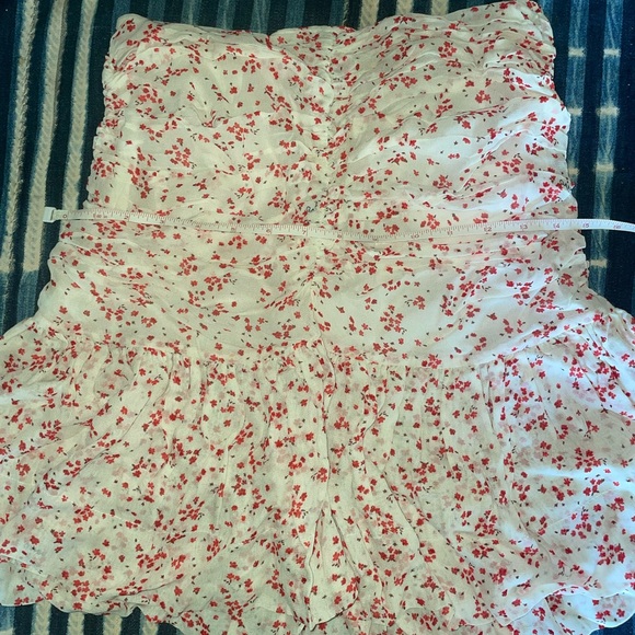 GANNI pink and white floral print flounced mini skirt - Picture 3 of 4